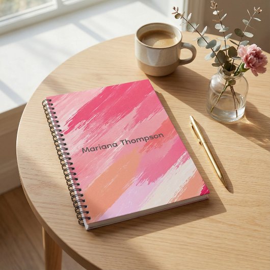Carnet  Spiral notebook  dIagonal stripe pastel color