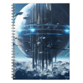 Carnet Spiral notebook featuring a galaxy world design (Devant)