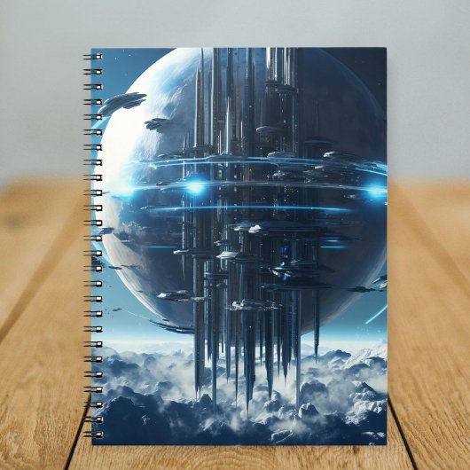 Carnet Spiral notebook featuring a galaxy world design