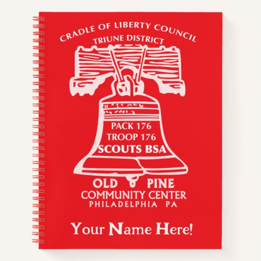 Carnet Spiral Notebook - Red (Personalized) (Devant)