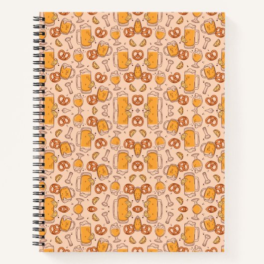 Carnet Spiral notebook with an orange pattern (Devant)