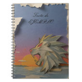 Carnet Spiral Notebook with Roaring Lion Design Papercut (Devant)