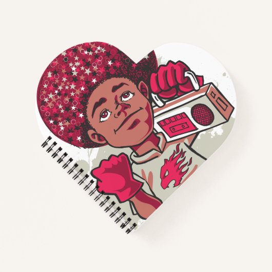 Carnet Spiral Notebook – YOUTH Power Afro & Boombox Urban (Devant)