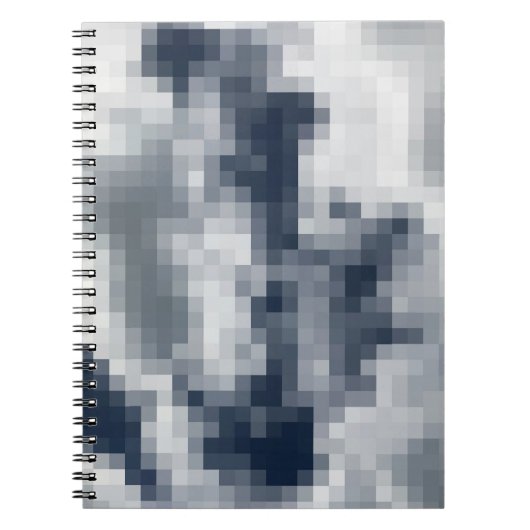Carnet spiral nuageux pixé (Devant)