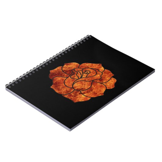 Carnet spiral Orange Fire Rose (Côté gauche)
