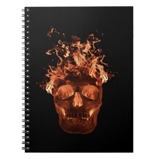 Carnet spiral Orange Fire Skull (Devant)