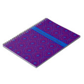 Carnet spiral ou journal : violet, Motif bleu (Côté gauche)