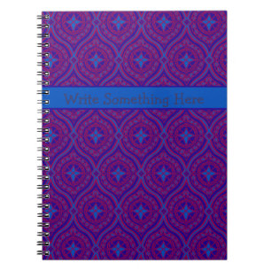 Carnet spiral ou journal : violet, Motif bleu