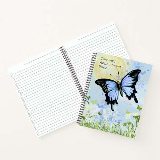 Carnet spiral papillon bleu (Intérieur)