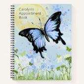 Carnet spiral papillon bleu (Devant)