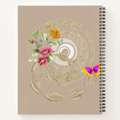 Carnet spiral papillon floral (Dos)