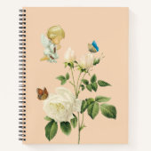 Carnet spiral Papillon floral Angel Beige (Devant)