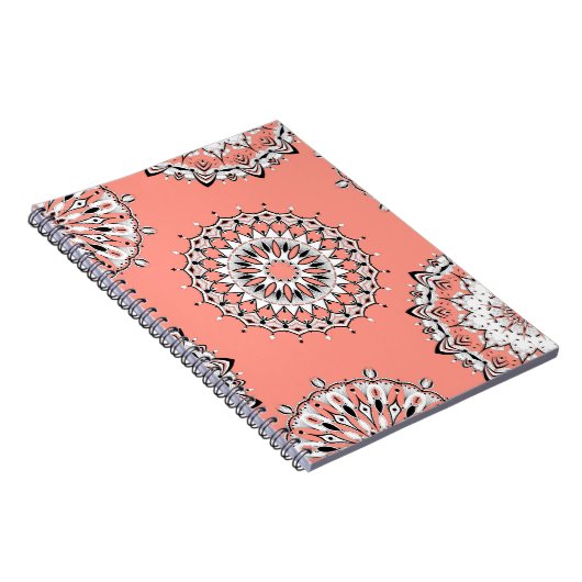 Carnet spiral Peach Mandala 1 (Côté Droit)