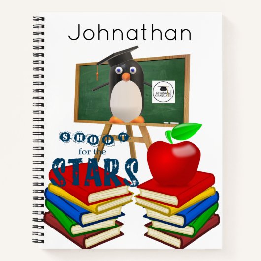 Carnet Spiral Penguin School Pomme (Devant)