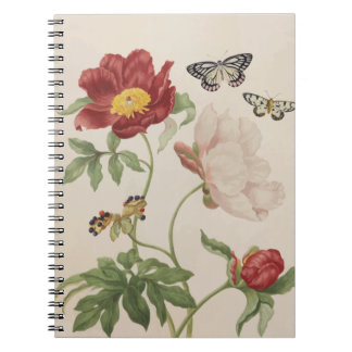 Carnet Spiral Peony et Butterflies