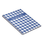 Carnet spiral personnalisé bleu foncé et blanc En (Côté Droit)