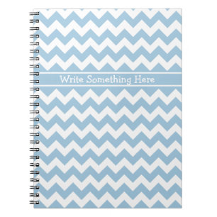 Carnet Spiral personnalisé, Chevrons Bleus et Blan