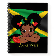 Carnet Spiral Personnalisé Jamaïcain Drapeau Fille