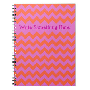 Carnet Spiral Personnalisé Magenta et Chevrons Ora