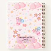Carnet Spiral Personnalisé Rose Cute (Dos)