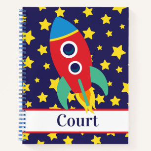 Carnet Spiral Personnalisé Space Rocket