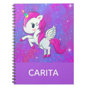 Carnet Spiral Personnalisé Unicorn Sparkle