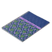 Carnet Spiral Personnalisé, Violets et Pois (Côté gauche)