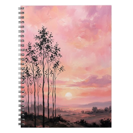 Carnet Spiral Photo Notebook – Pink Sunset Landscape (Devant)