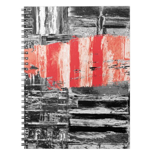 Carnet Spiral Photo Notebook – Red Pulse Abstract Design (Devant)