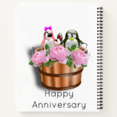 Carnet spiral Pingouin Roses roses rose Floral (Dos)