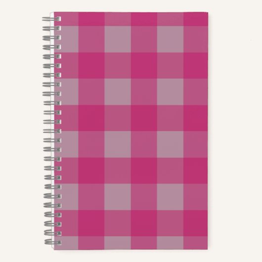 Carnet Spiral Plaid De Buffle Rose Chaud - 80 Page (Recto)