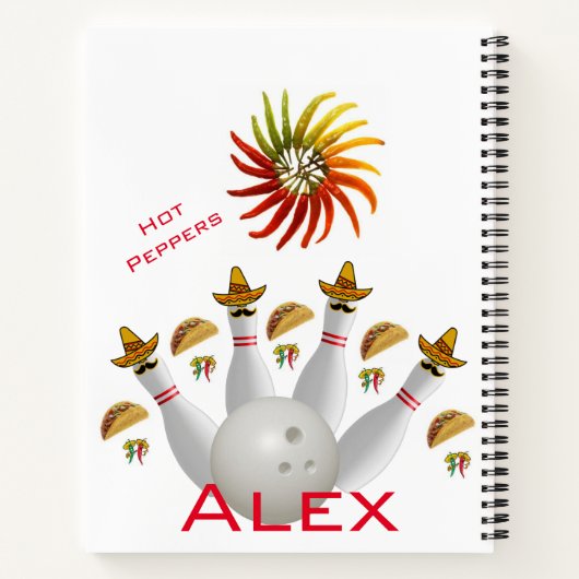 Carnet Spiral Poivrons à Chaud Boules de Bowling (Dos)