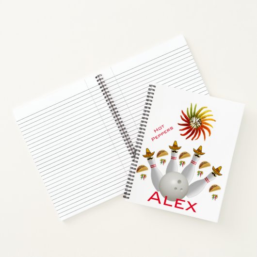 Carnet Spiral Poivrons à Chaud Boules de Bowling (Intérieur)