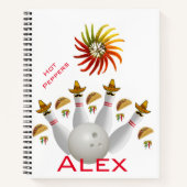 Carnet Spiral Poivrons à Chaud Boules de Bowling (Devant)