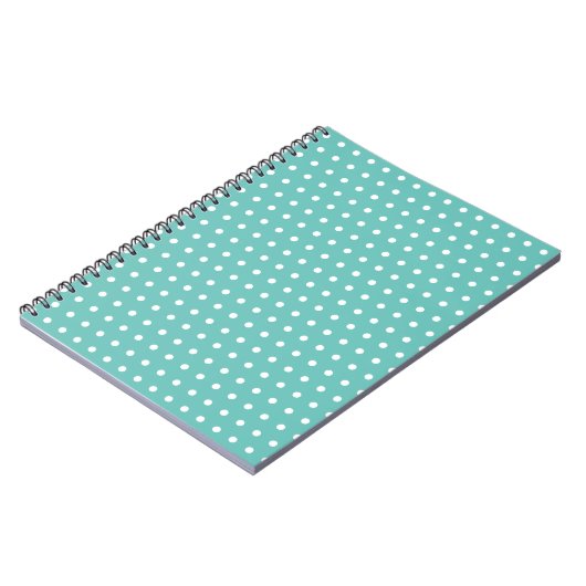 Carnet Spiral Polka Dot (Aqua & White) (Côté gauche)