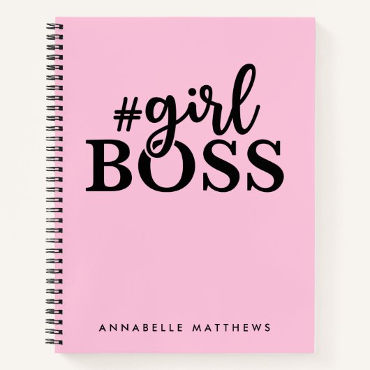Carnet Spiral pour fille entrepreneur Boss Babe (Devant)