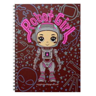 Carnet Spiral pour fille robot