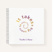 Carnet Spiral Quote Teacher Notebook-Personalized  (Devant)
