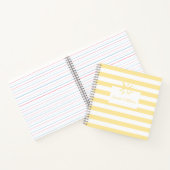 Carnet spiral rayé minimaliste Jaune et blanc (Intérieur)