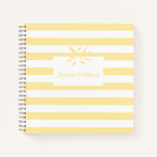 Carnet spiral rayé minimaliste Jaune et blanc