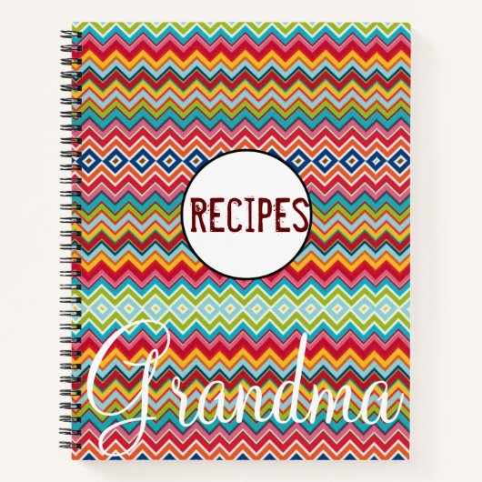 Carnet Spiral Recettes Chevron Grand-mère (Devant)