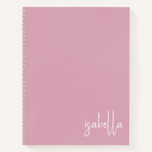 Carnet Spiral Rose Dusty personnalisé