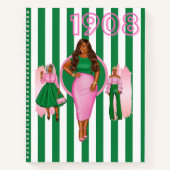 Carnet spiral rose et vert (Devant)