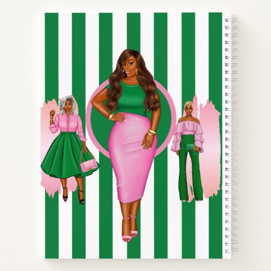 Carnet spiral rose et vert (Dos)