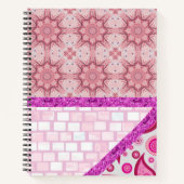 Carnet spiral rose floral (Devant)