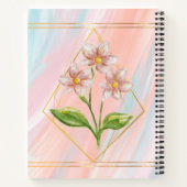 Carnet spiral rose floral (Dos)