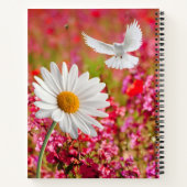 Carnet spiral rose Floral blanc Dove Daisy (Dos)