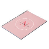 Carnet spiral rose minimaliste personnalisé (Côté gauche)
