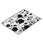 Carnet spiral Rose noir à goutte (Côté gauche)