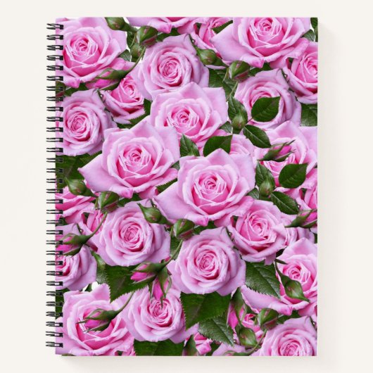Carnet spiral rose Roses Floral (Devant)